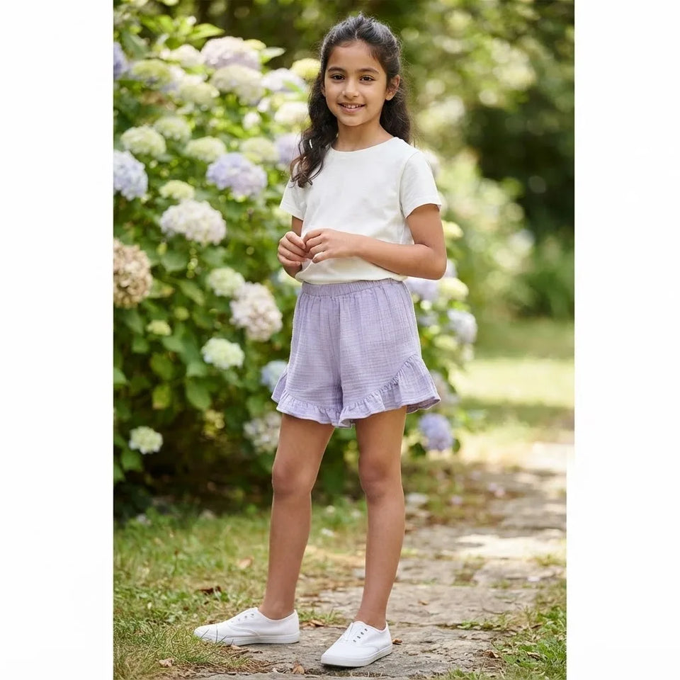 Sinsay Girl's Lilac Elastic-Waist Shorts