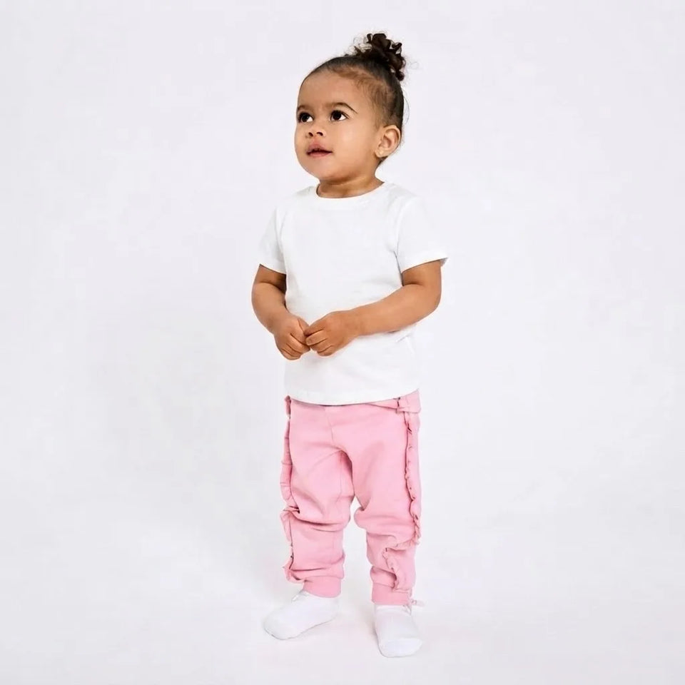 Sinsay Baby Girl's Pink Ruffle-Trim Sweatpants