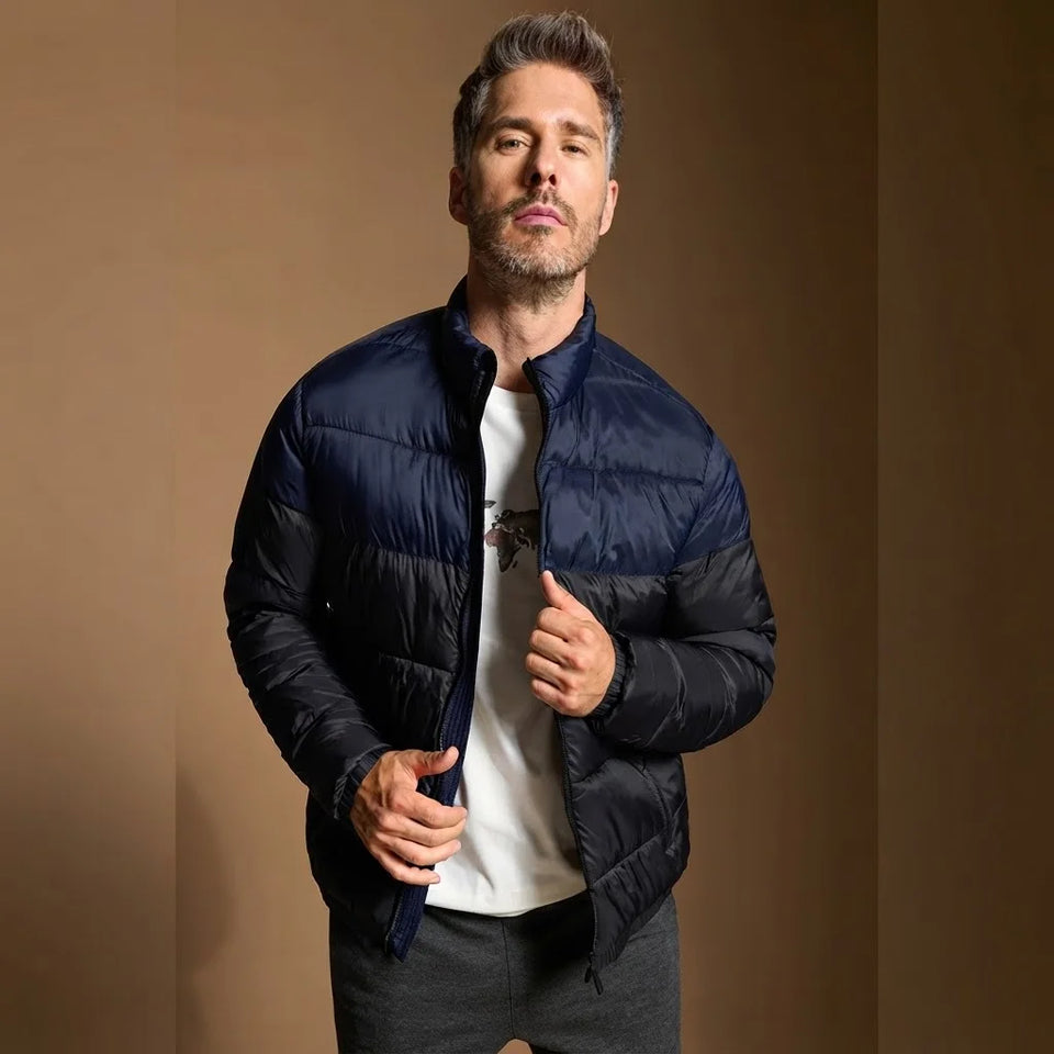 Sinsay Men's Black & Navy Puffer Jacket
