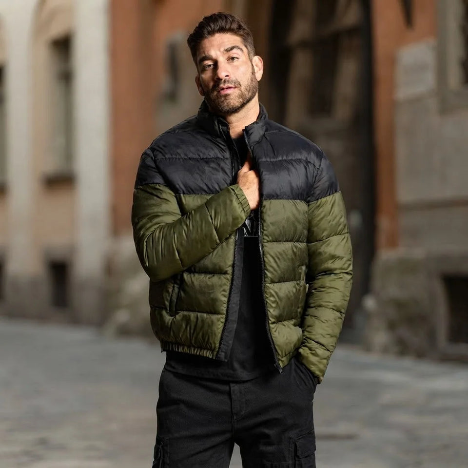 Sinsay Men's Black & Khaki Puffer Jacket