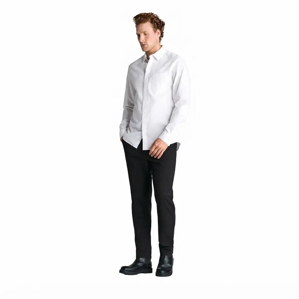 Sinsay Men's Black Classic Slim-Fit Trousers