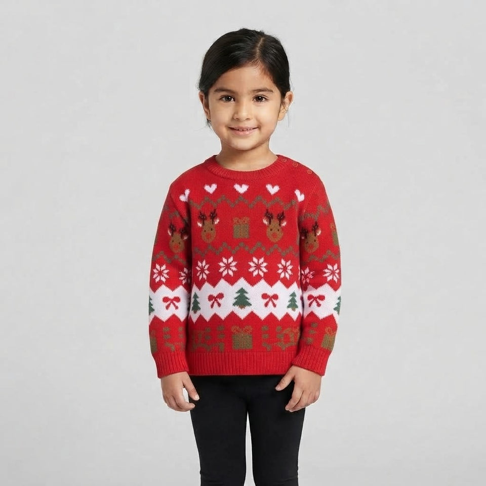 Sinsay Baby Girl's Red Christmas Design Sweater