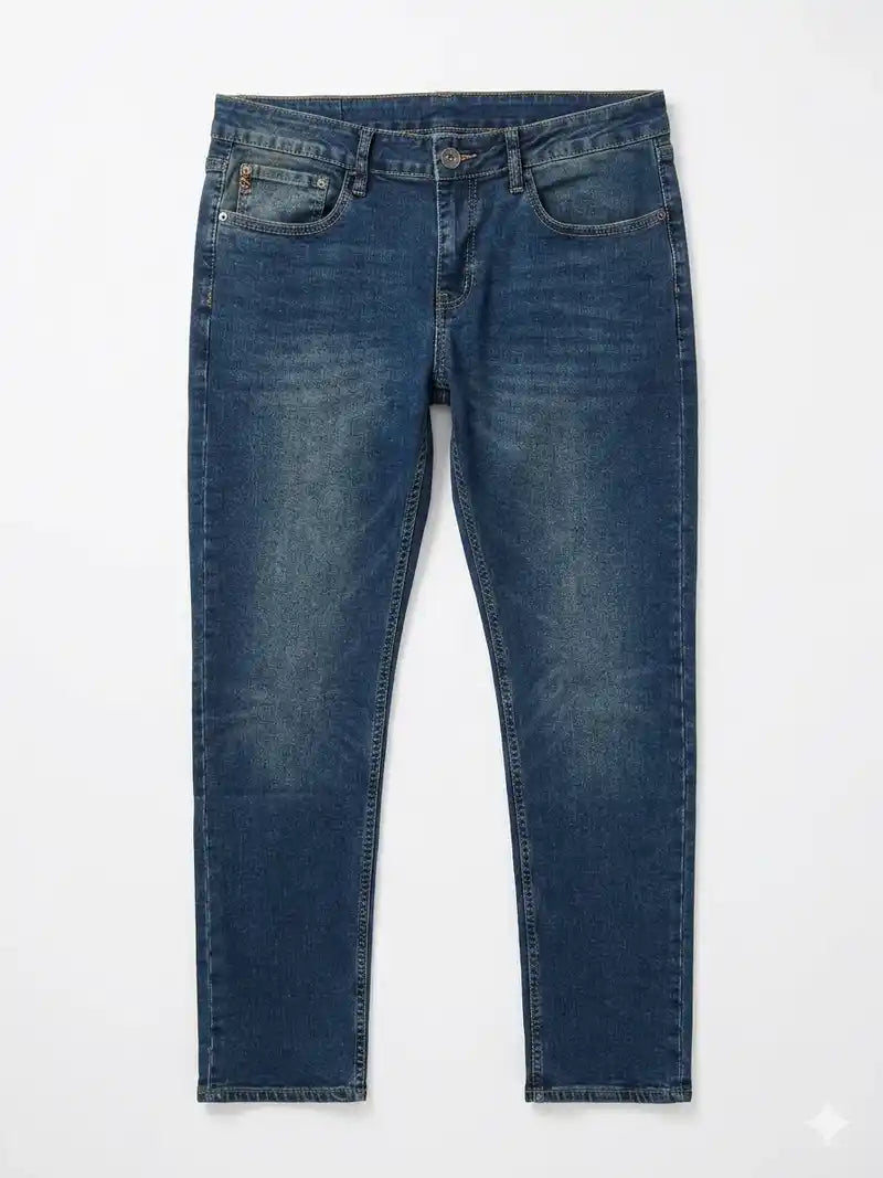 Blue jeans on a white background