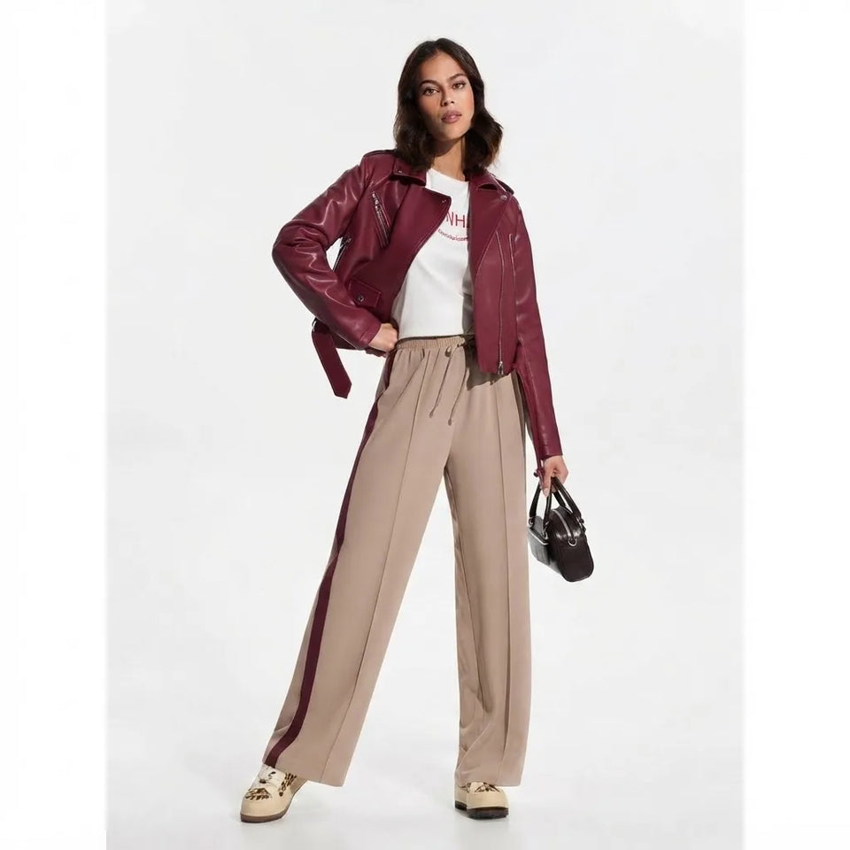 Sinsay Women's Light Taupe High Waist Casual Pants