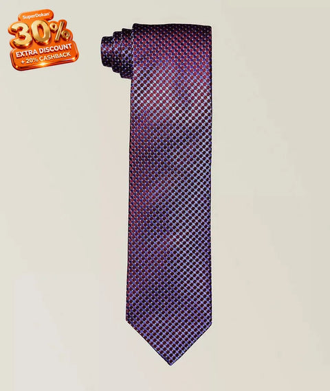 Purple patterned tie on a beige background