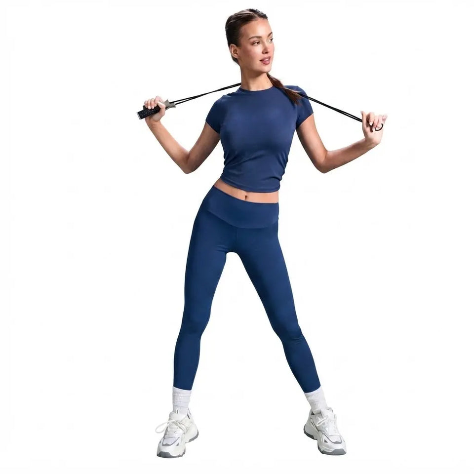 Sinsay Women's Dark Blue High-Waisted Leggings