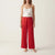 Sinsay Women's Red Bow-Pattern Silk Pajama Bottoms