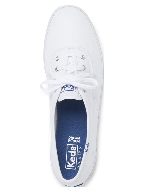 Keds Women's White Canvas Champion Wide Fit Sneakers | Keds In Lebanon
