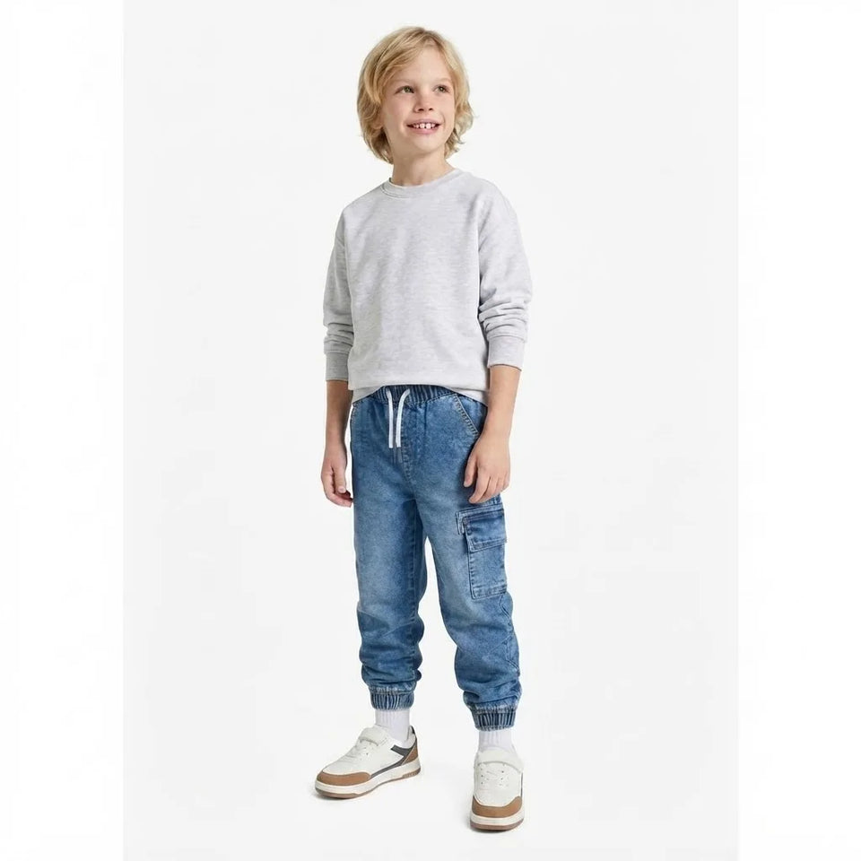 Sinsay Boy's Light Blue Denim Cargo Jogger