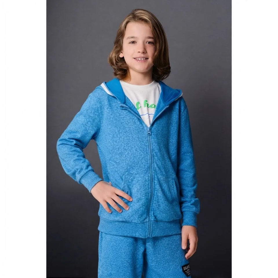 Sinsay Boy's Light Blue Basic Sport Hooded Jacket
