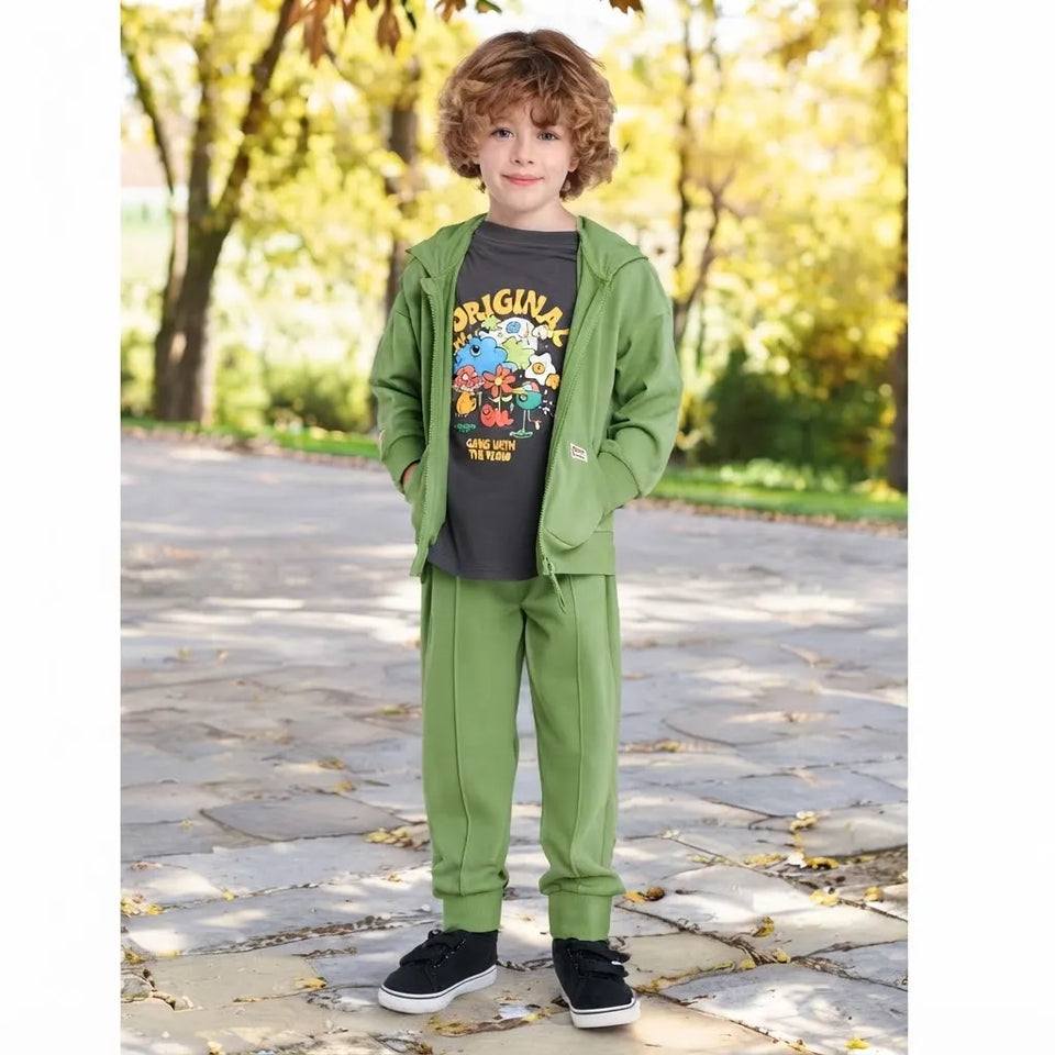 Sinsay Boy's Green Comfy Hood Jacket