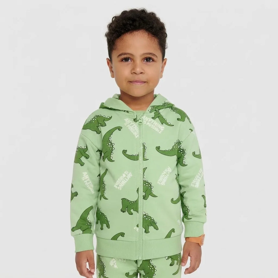 Sinsay Boy's Light Green Dino-Printed Jacket