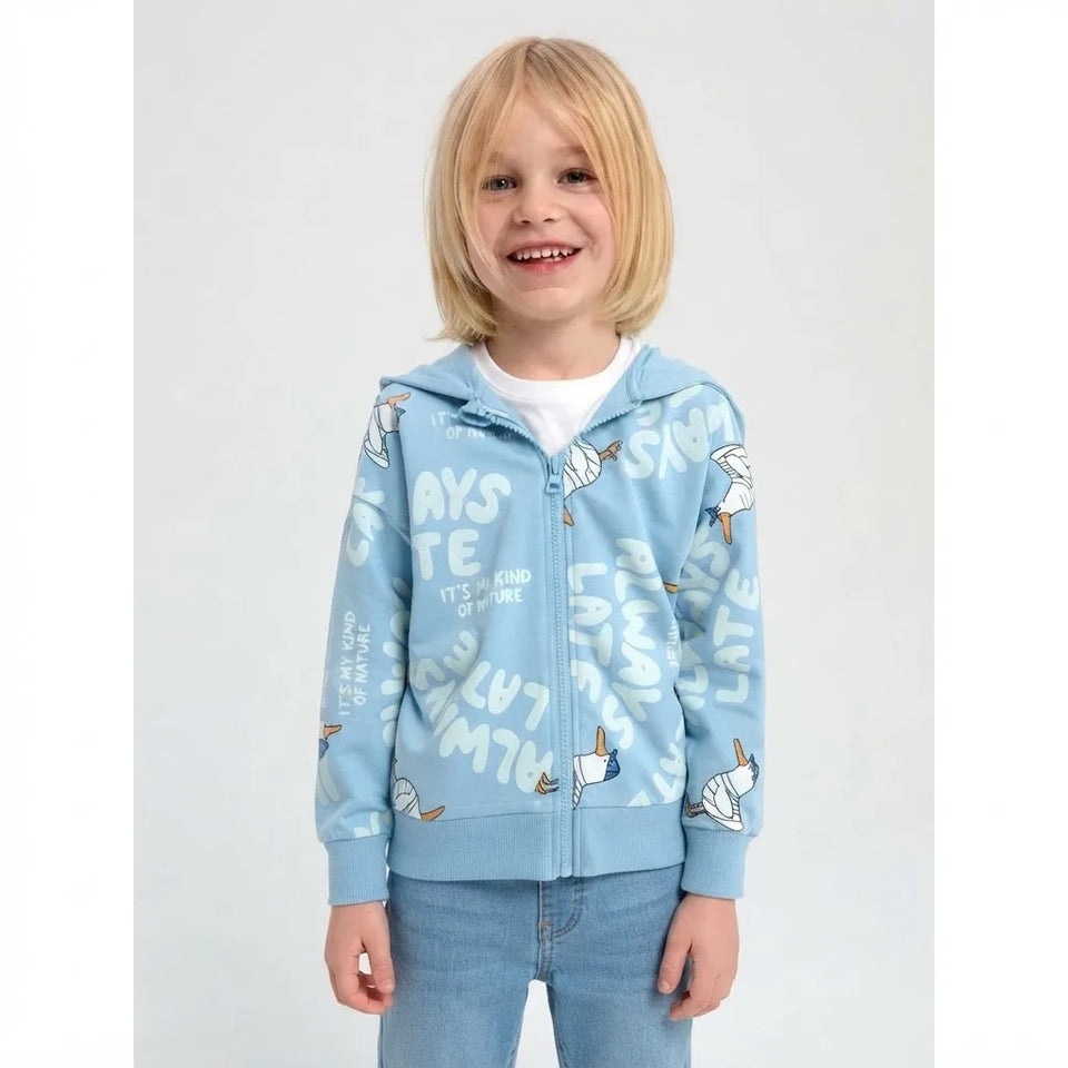 Sinsay Boy's Light Blue All Over Printed Jacket