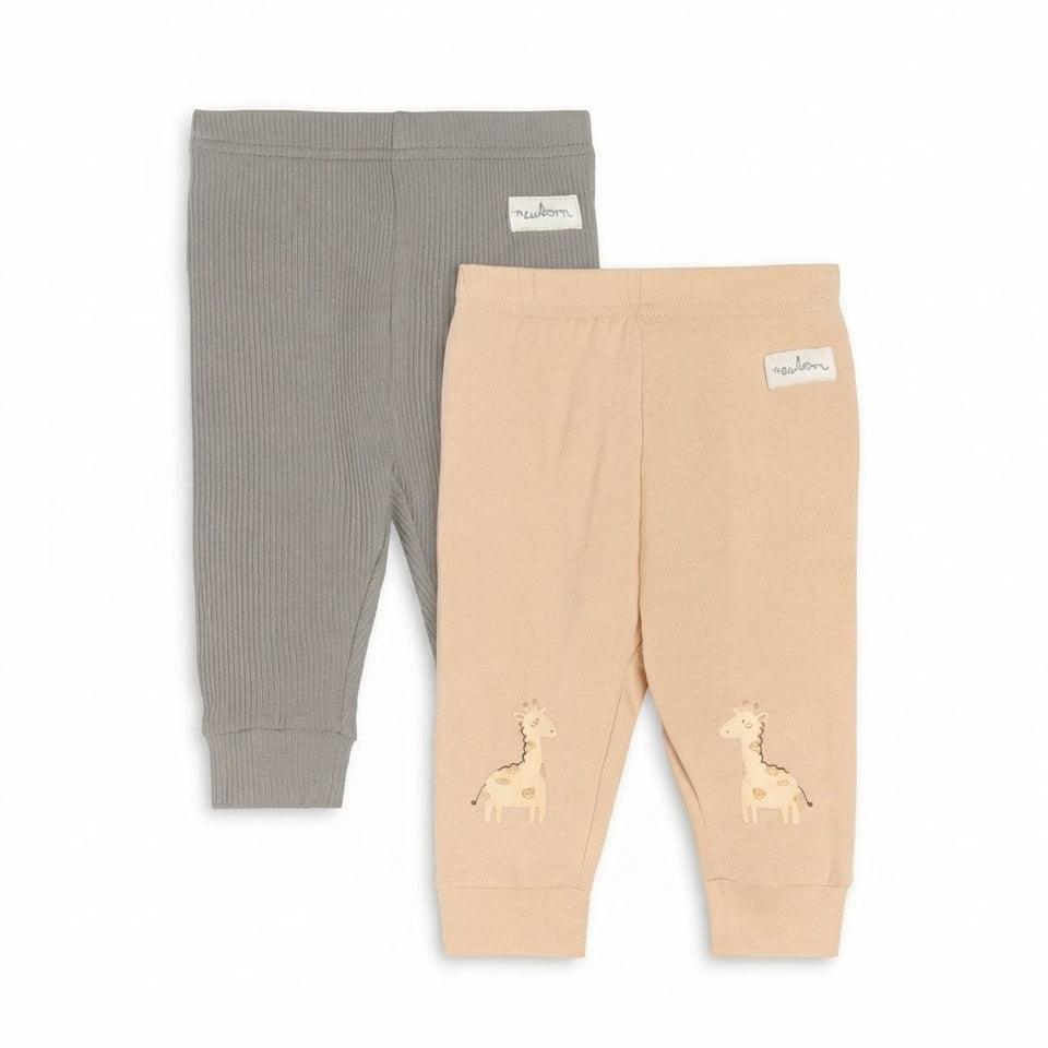 Sinsay Baby Boy's Grey & Tan Ribbed Pack Of 2 Leggings