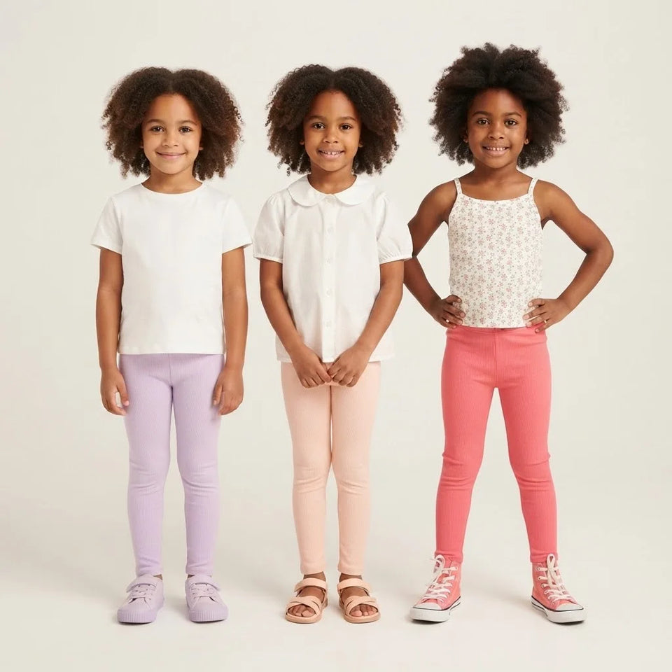 Sinsay Girl's Pastel Shades Ribbed Pack Of 3 Leggings