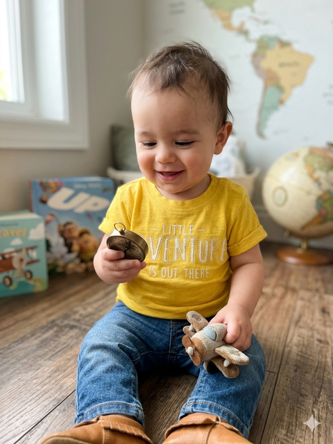 Charanga Baby Boy's Yellow Crew Neck T-Shirts | Charanga In Lebanon