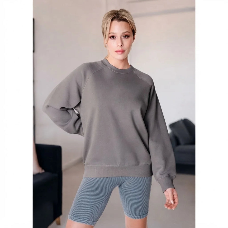 Sinsay Women's Grey Plain Sweatshirt