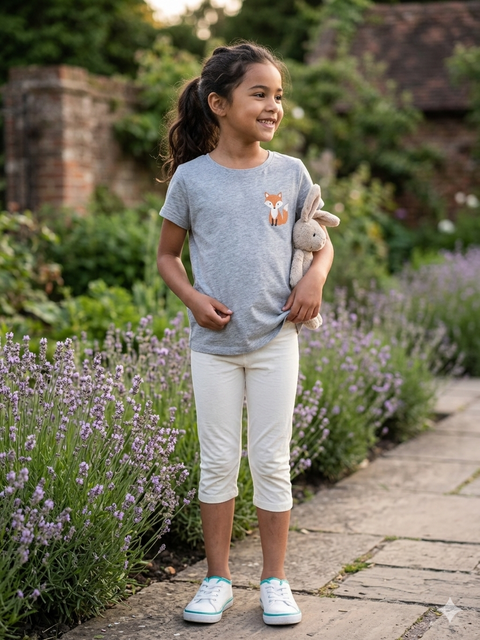Max & Ile Girl's White Cropped Leggings | Max & Ile In Lebanon