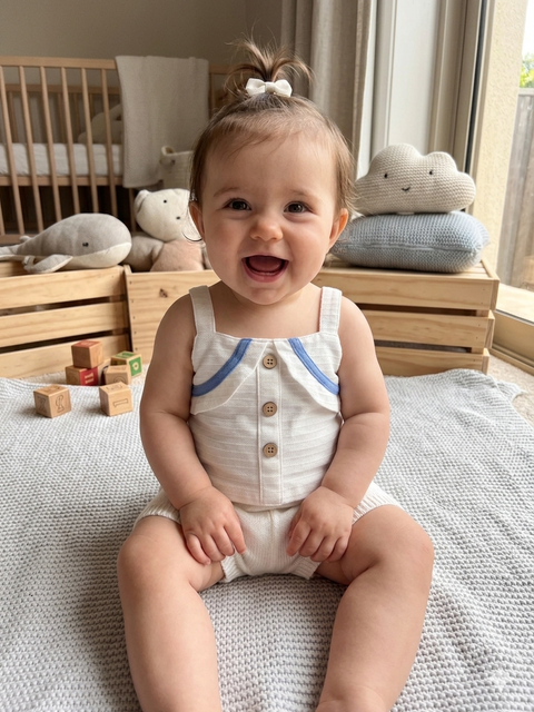 Charanga Baby Girl's White Sleeveless Blouse | Charanga In Lebanon