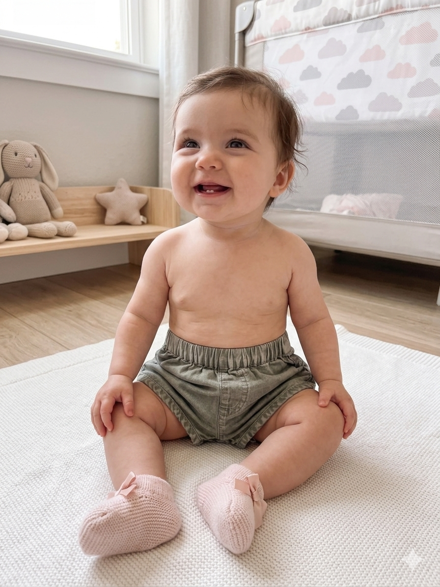 Cotton On Baby Girl's Khaki Green Short | Cotton On In Lebanon
