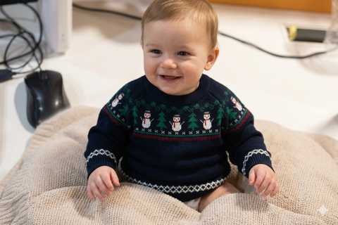 Ativo Baby Boy's Navy Christmas Printed Sweaters | Ativo In Lebanon