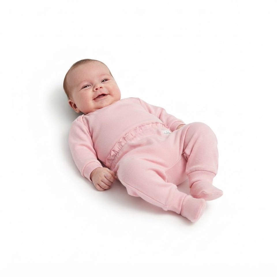 Sinsay Baby Girl's Light Pink Ruffled Elastic Waistband Leggings