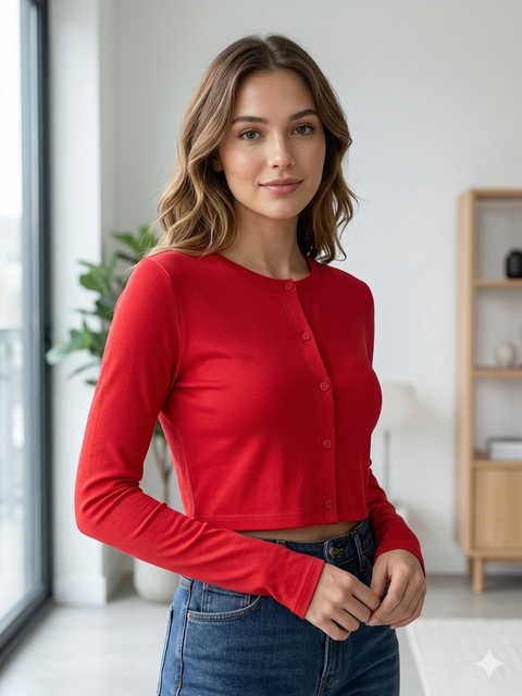 Charanga Girl's Red Basic Blouse | Charanga In Lebanon