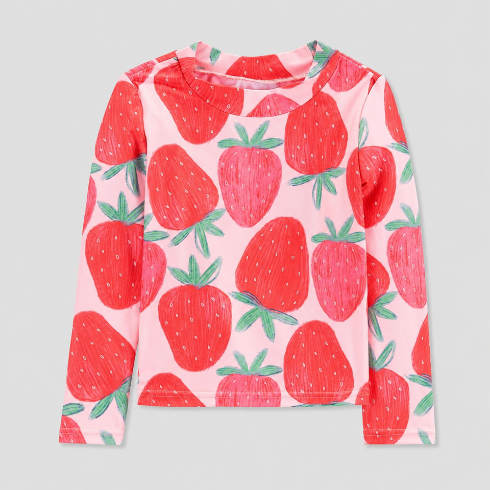 Carter's Just One You Baby Girl's Pink Long Sleeve Strawberry Printed Rash Guard Top | Carter's Just One You In Lebanon