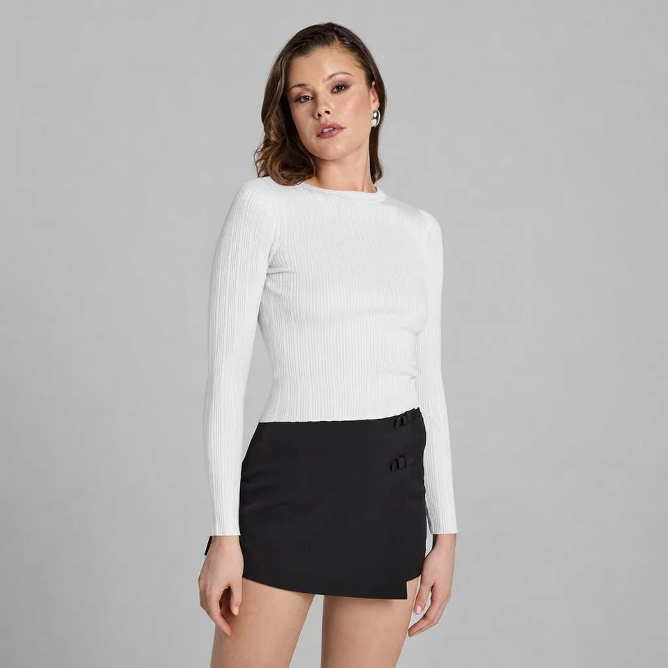 Sinsay Women's Off-White Ribbed Sweater