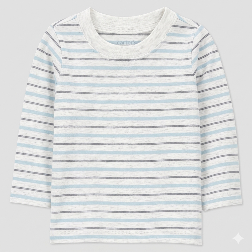 Carter's Just One You Baby Boy's Light Grey 2pc Striped Long Sleeve Blouse | Carter's Just One You In Lebanon