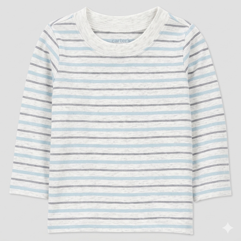 Carter's Just One You Baby Boy's Light Grey 2pc Striped Long Sleeve Blouse | Carter's Just One You In Lebanon