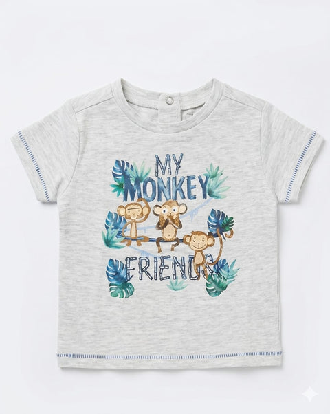 Charanga Baby Boy's Grey Printed T-Shirts | Charanga In Lebanon