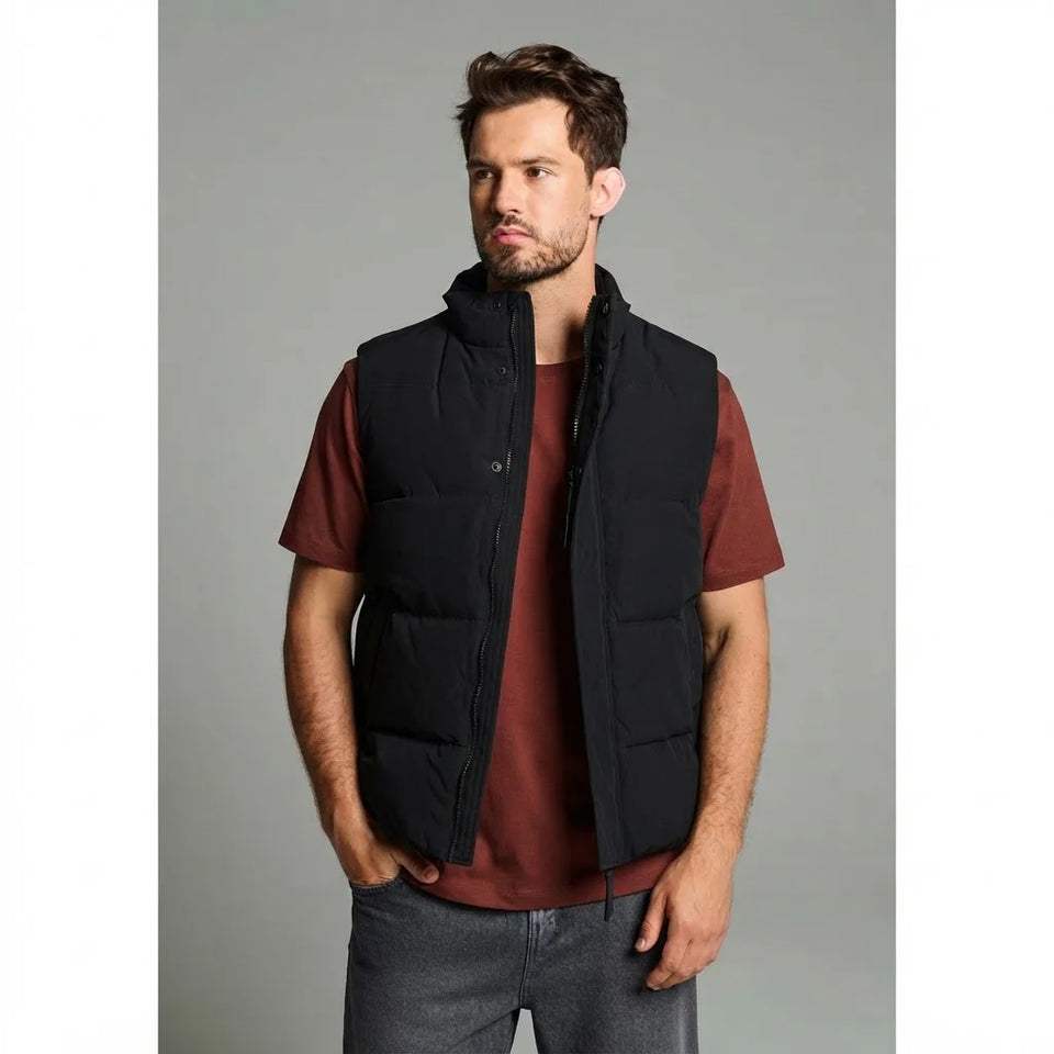 Sinsay Men's Black Quilted Puffer Vest