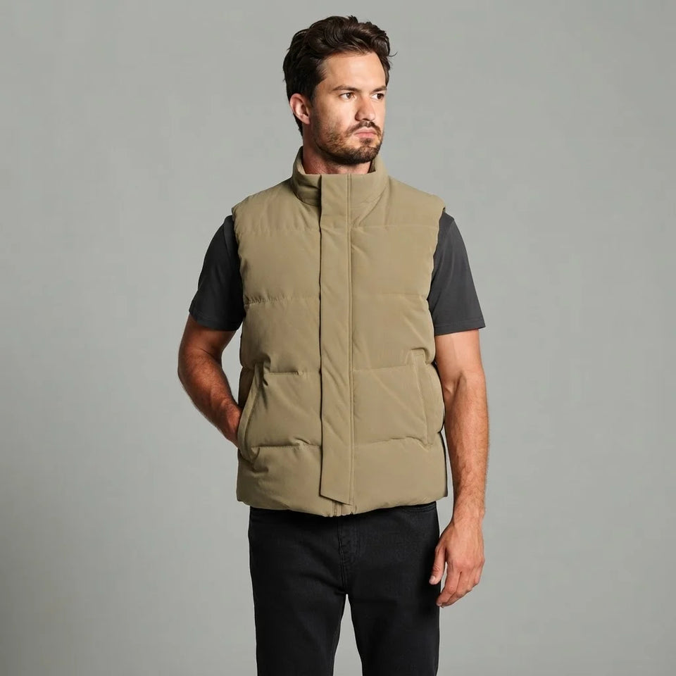Sinsay Men's Beige Puffer Vest