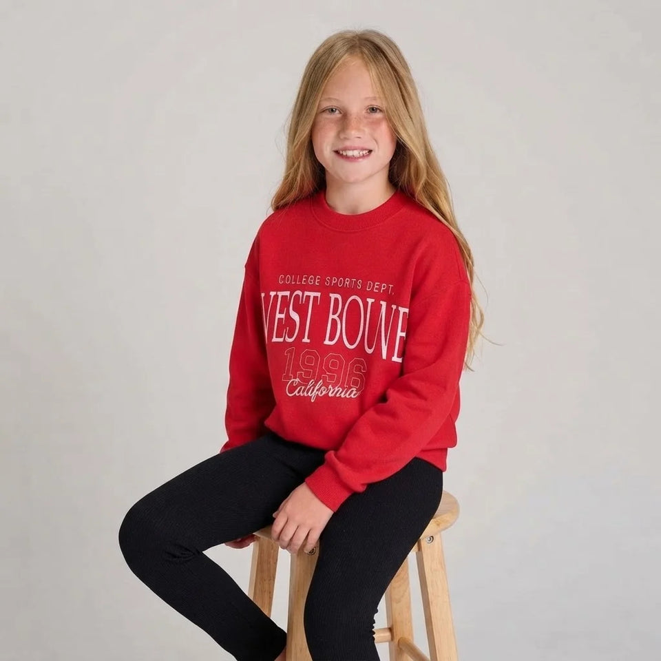 Sinsay Girl's Red Printed Sweatshirt
