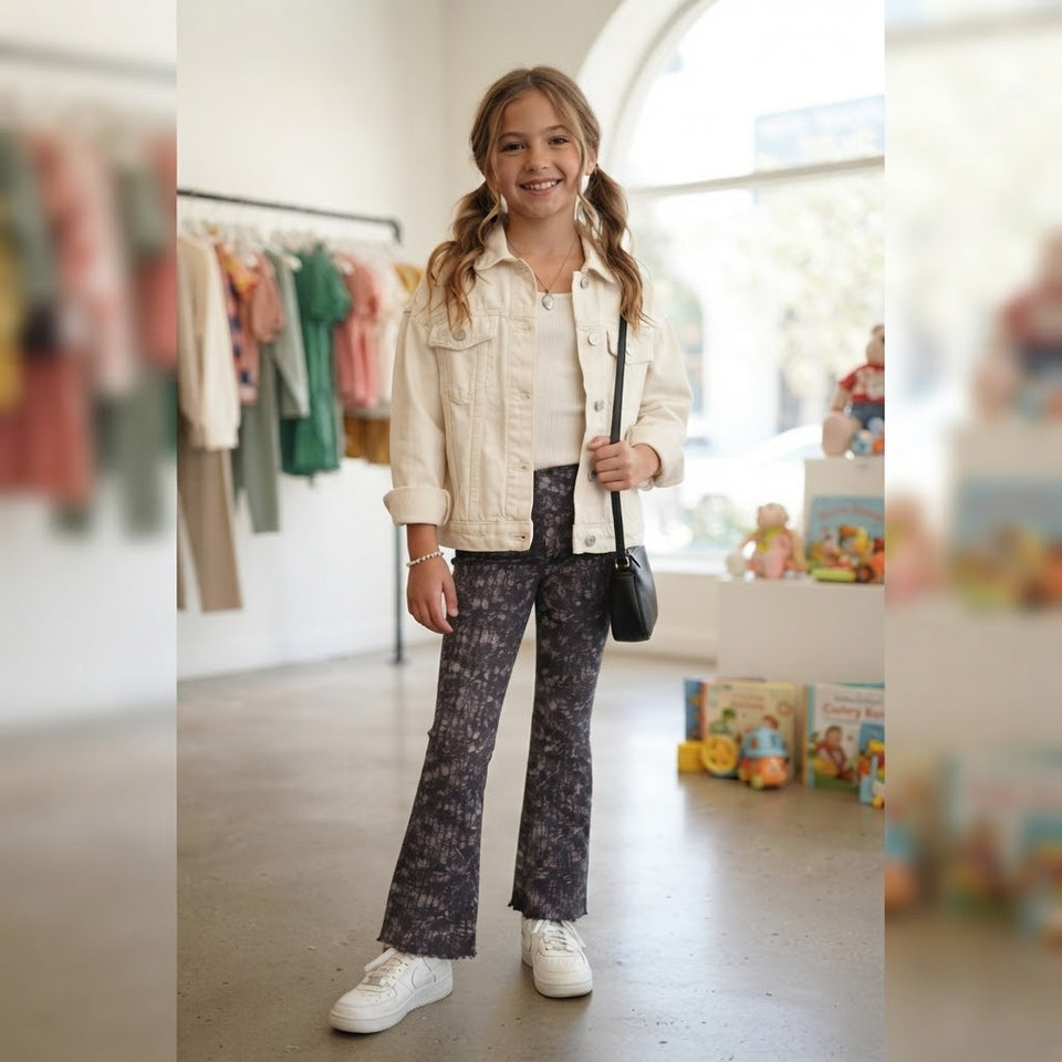 Sinsay Girl's Grey Melange Flare Leggings