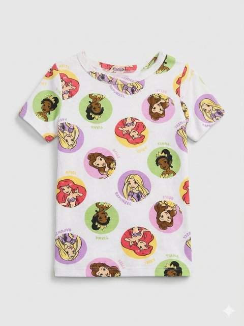 Disney Baby Girl's White Princess Cotton T-Shirt | Disney In Lebanon