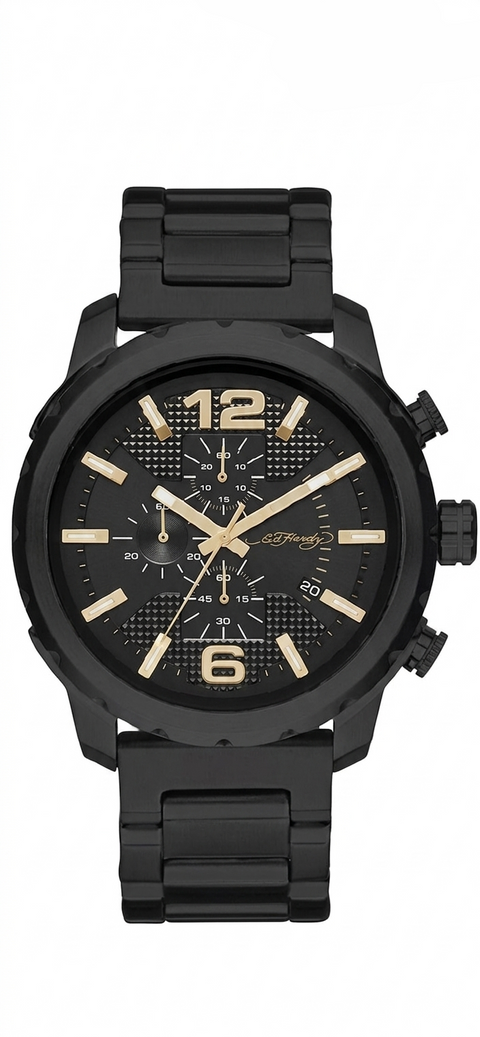 Ed Hardy Men's Black Matte Black Metal Watch 50mm | Ed Hardy In Lebanon