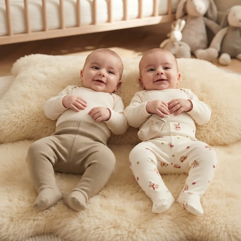 Sinsay Baby Boy's Cream & Olive Pack Of 2 Footed Leggings
