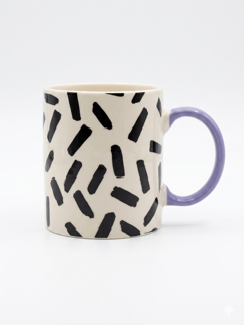 C & A Black/White Dash Art Mug | C & A In Lebanon
