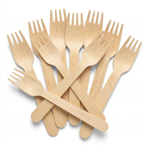 Duni Wooden 10 Piece Forks - 16cm | Duni In Lebanon