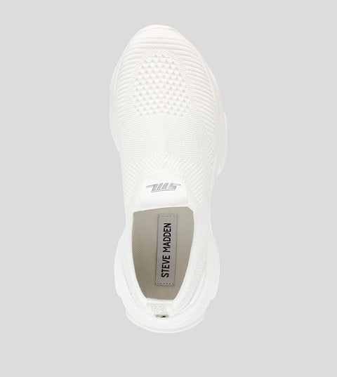 Steve Madden Men's White Movin On Knitted Sneakers | Steve Madden In Lebanon