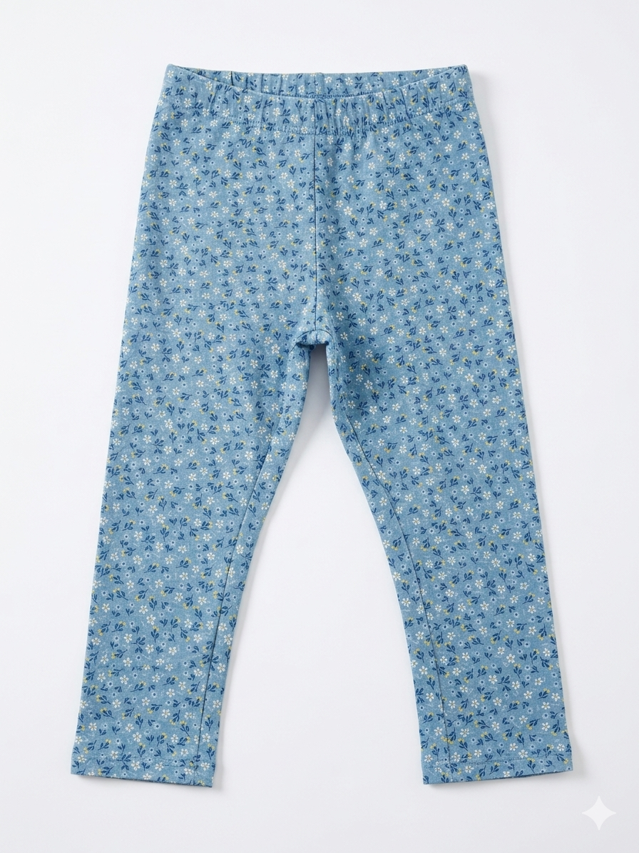 Top.Top Baby Girl's Blue Floral Leggings | Top.Top In Lebanon