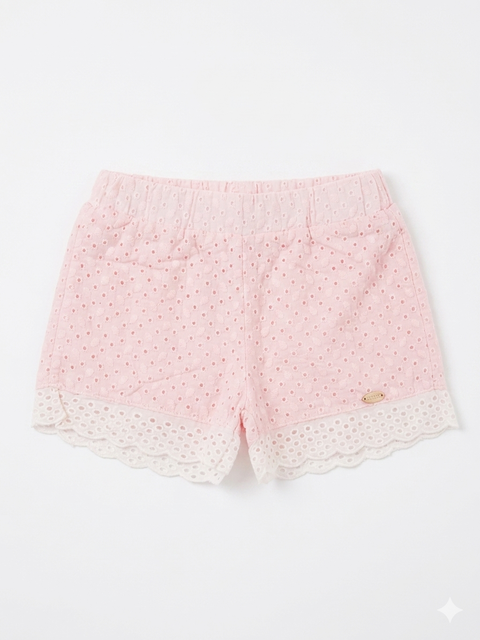 Ativo Girl's Pink Broderie Anglaise Shorts | Ativo In Lebanon