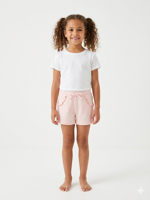 Ativo Baby Girl's Light Pink Ruffle-Trim Short | Ativo In Lebanon