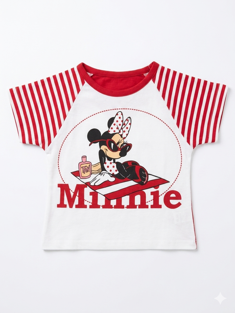 Max & Ile Baby Girl's Red & White All Over Printed T-Shirts | Max & Ile In Lebanon