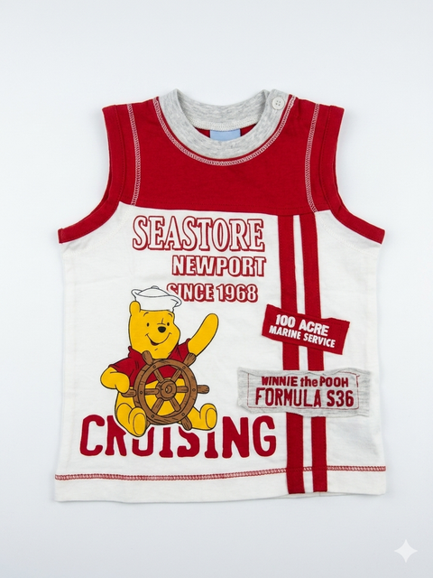 Disney Baby Boy's White & Red All Over Printed Tank Top | Disney In Lebanon