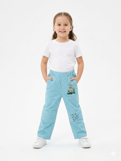 Max & Ile Girl's Blue Looney Tunes Wide Pant | Max & Ile In Lebanon