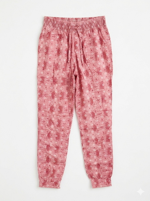 Charanga Girl's Pink Graphic Elastic Waist Pants | Charanga In Lebanon