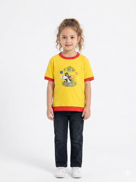 Max & Ile Girl's Yellow Looney Tunes T-Shirt | Max & Ile In Lebanon